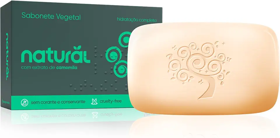 Sabonetes com Extrato de Camomila - Limpeza Suave - Ação Calmante e Tonificante - Todos os Tipos de Pele - Vegano - 80g