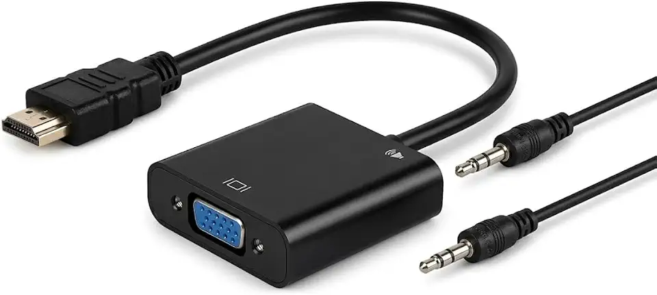 Adaptador HDMI para VGA com Áudio, Conversor de Vídeo - Pazie®