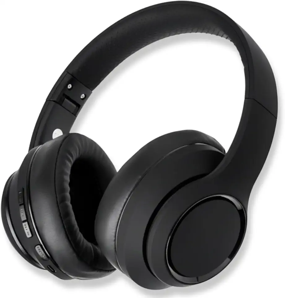 Fone de Ouvido Bluetooth 5.3 On-ear. Cancelamento de Ruído e Regulavel para Corridas e Academia, Headphone Sem Fio com Microfone Integrado Confortavel e Dobravel Compativel com Android e IOS. (Preto)