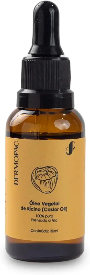 Dermopac Óleo Vegetal de Rícino (Castor Oil) 100% Puro Natural Uso Capilar, Para Pele e Cabelos, 30ml, Prensado a Frio