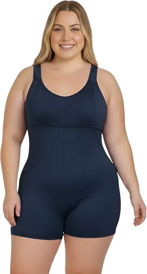 Maiô Plus Size Praia Perninha Senhora Natação Hidroginástica