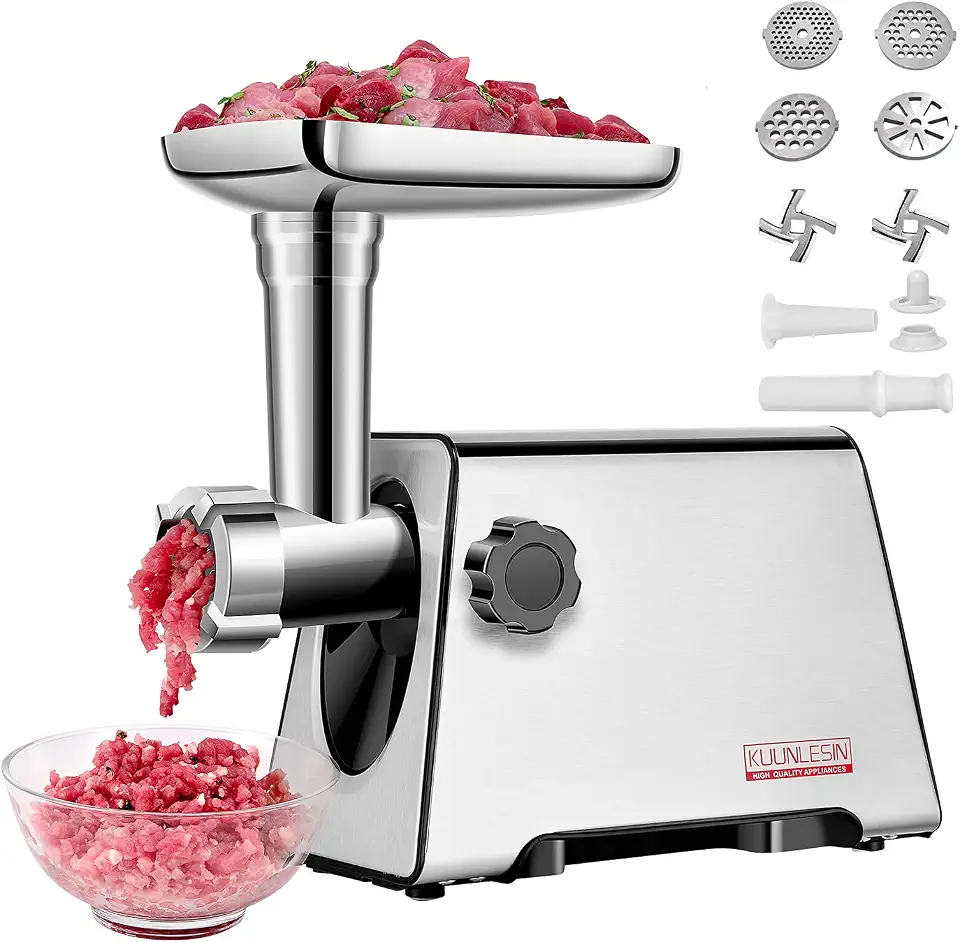 Moedor De Carne, Moedor De Carne Elétrico, 350 W [2800 W Máx.], Máquina De Salsicha, Picador De Carne, Máquina De Salsicha De Carne, Pratos De 4 Tamanhos, Kit De Salsicha E Kubbe Para Cozinh