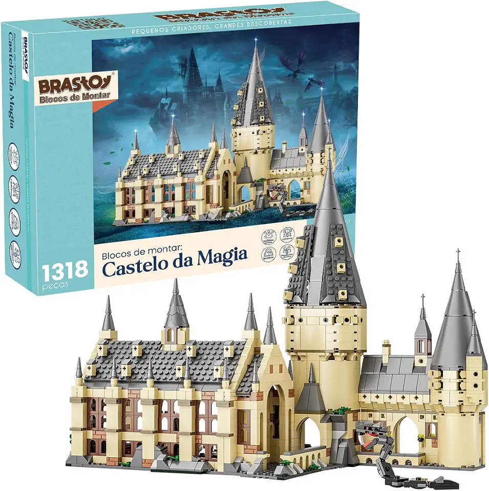 Conjunto de Blocos de Montar Construção Sala Mágica (Magic Hall) - Castelo Criativo, Brinquedo Modelo Colecionável