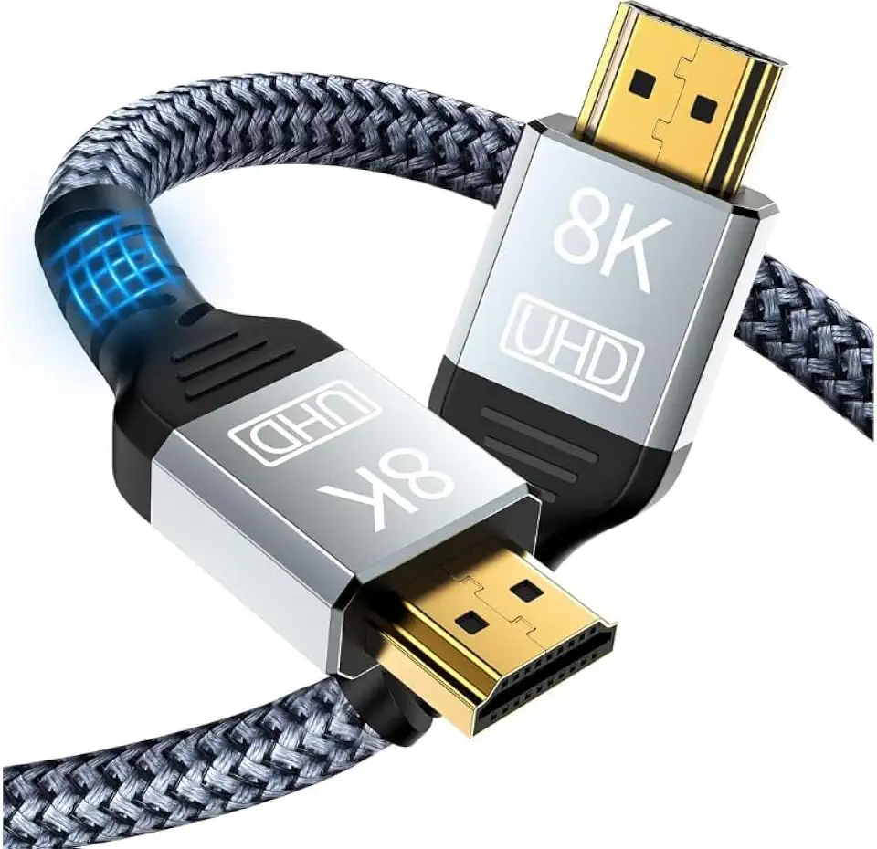 Cabo HDMI 2.1 8K 60Hz 4K 120Hz 48Gbps 1,8m Ultra HD Alta Velocidade Premium Reforçado para Smart TV Monitor Projetor Notebook PC PS5 Xbox Series – Ideal para Games Filmes Streaming