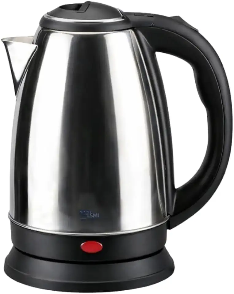 Chaleira Elétrica Inox 2 Litros Automática | Jarra Elétrica Prateada para Água, Chá e Café com Aquecimento Rápido e Base Giratória 360° (110V)