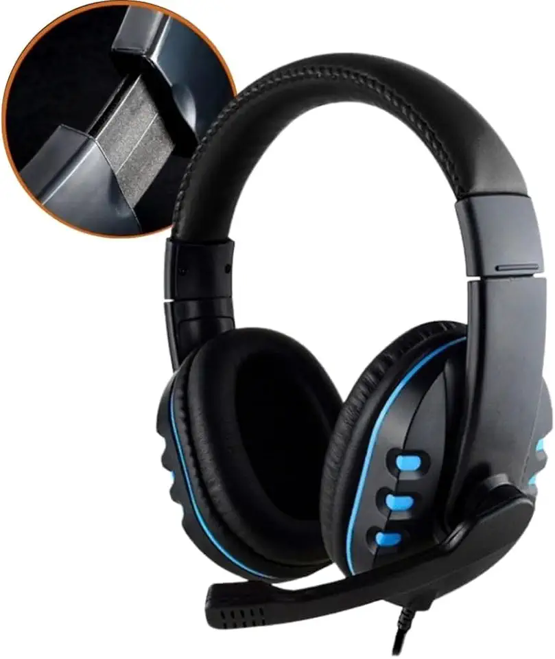 Headset Gamer com Fio Microfone Entrada P3 Fone de Ouvido Anti Ruído - Headphone Compatível com Xbox One, PS4, PS5 e PC Controlador de volume