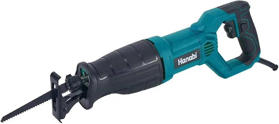 Hanabi Serra Sabre Eletrica 1100W 220V Profissional, Velocidade Variável 2800RPM, com Controle de Velocidade, Corta Madeira, Metal, Osso e Lata, Curso 20mm