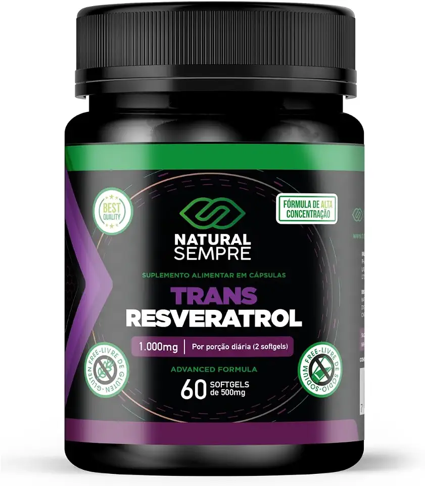 Trans Resveratrol 1.000mg 60 Softgel Natural Sempre