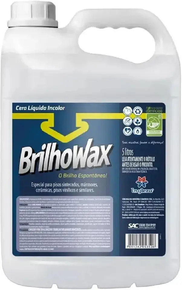 Cera BrilhoWax Incolor Ingleza 5L Cera BrilhoWax Incolor Ingleza 5L