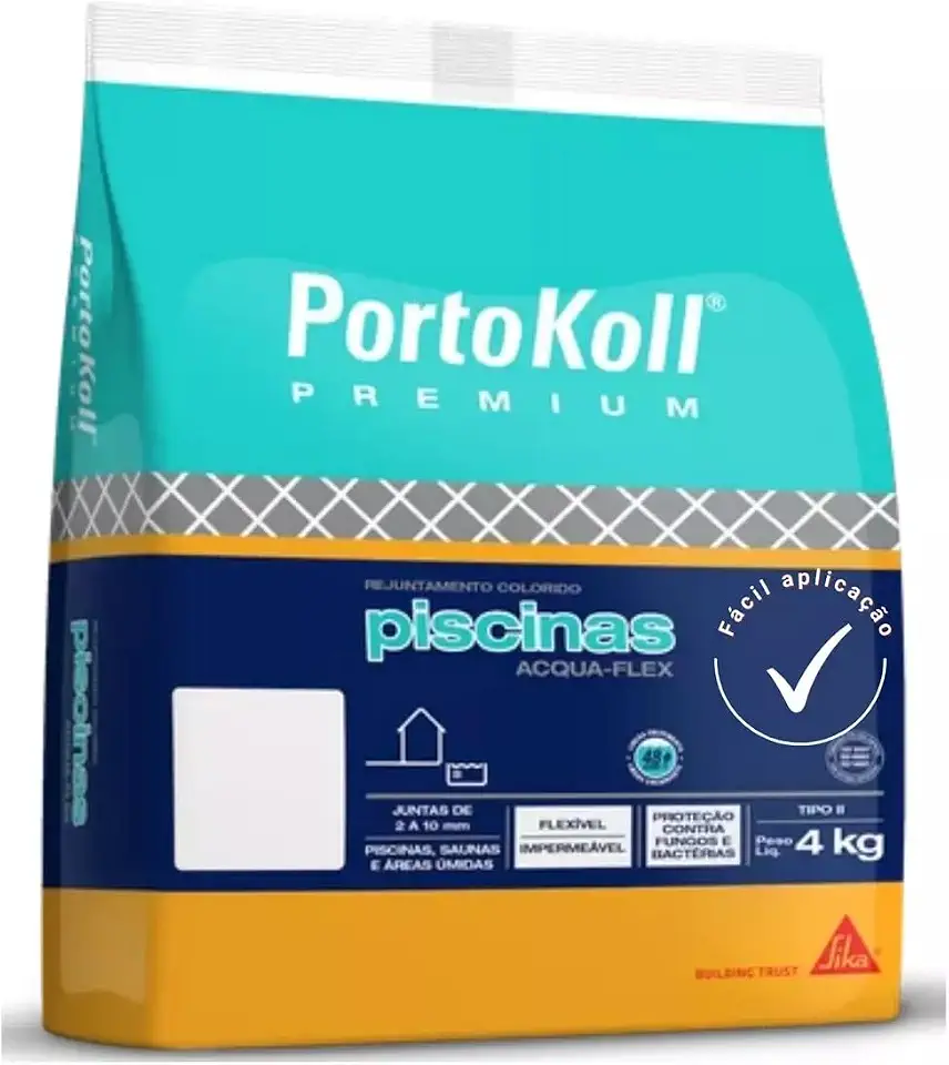 PortoKoll - Rejuntamento Colorido para Piscinas Acqua-Flex Azul Celeste - Flexível - 4 kg