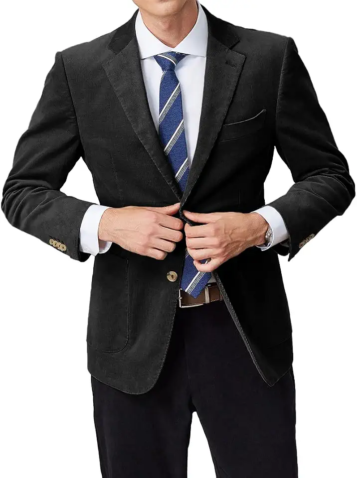 Blazer masculino de veludo cotelê, casaco esportivo slim fit, casual, trabalho, vintage, inverno, smoking, para formatura