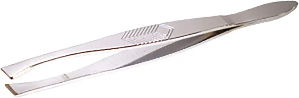 Pinça Aço Carbono, Ponta Chanfrada, 589Bt, Prata, Bonitta