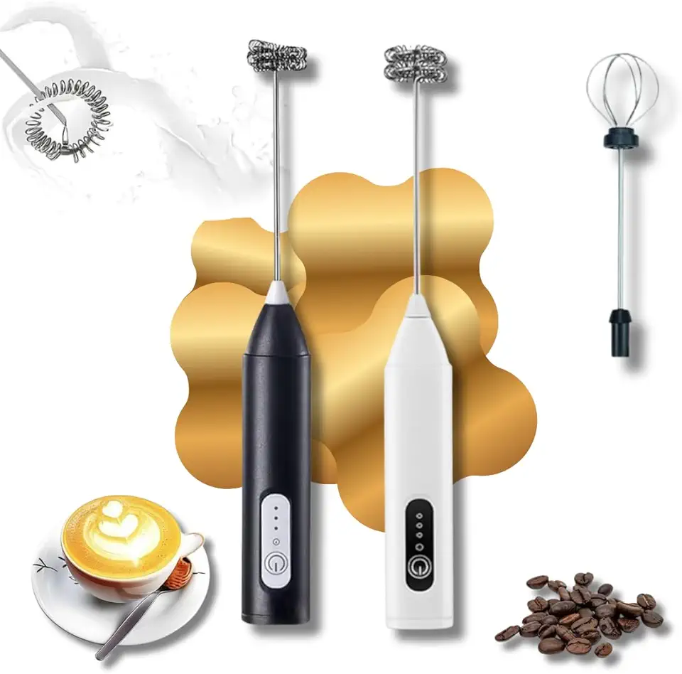 Mini mixer elétrico portátil recarregável com 3 velocidades. Ideal para bebidas, ovos e receitas rápidas. Inox, sem fio e USB – Qualidade Premium LNSTORE