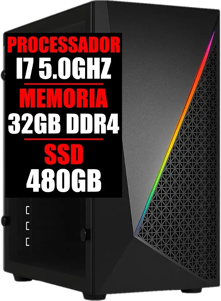 PC GAMER CORE I7 10 GERAÇÃO 5.0GHZ, 32GB DDR4, SSD 480GB (32GB DDR4)