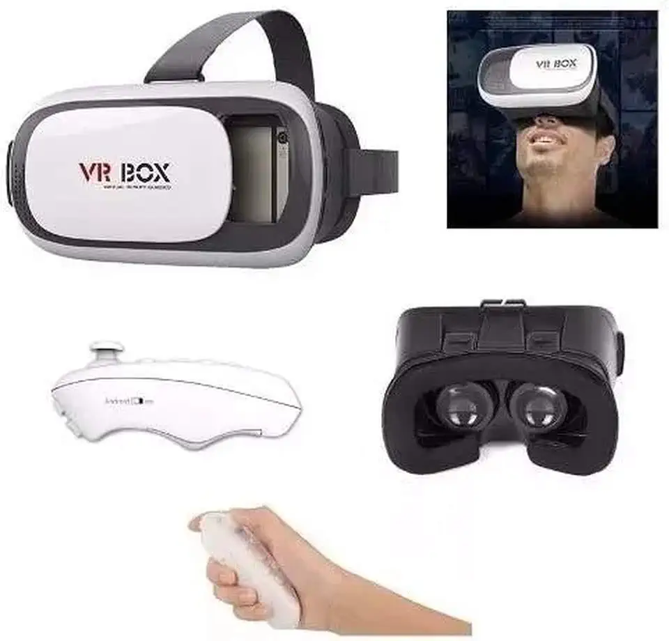 VR Box Kit Óculos VR 2.0 Realidade Virtual Branco Bluetooth + Controle