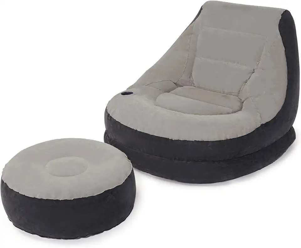 Poltrona Ultra Lounge com Pufe (99cm x 130cm x 76cm) com mesa turca (64cm x 28cm)