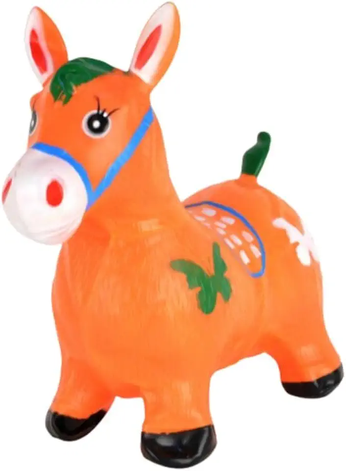 Brinquedo Infantil Cavalinho Upa Upa com Luzes LED e Efeitos Sonoros Ideal para Brincadeiras e Desenvolvimento Infantil (Laranja)