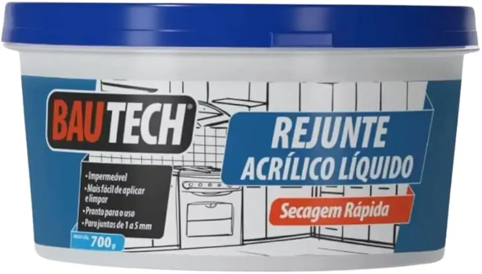Rejunte Líquido Acrílico 700g Seca Rápido Bautech Cores (Branco)