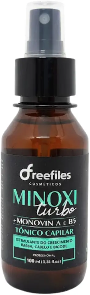 Freefiles Minoxi Turbo 100ml Tônico Capilar Tratamento Antiqueda Homens e Mulheres Crescimento Cabelo Barba e Bigode