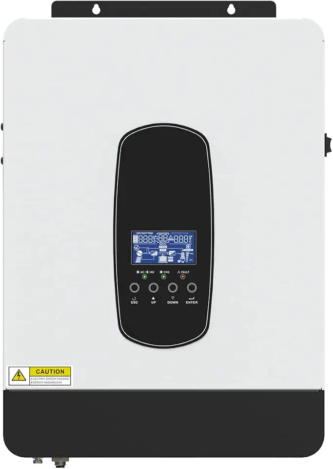 Y&H Inversor Solar Híbrido De 3200 W, Dc 24 V Para Ac 230 V, Inversor De Onda Senoidal Pura Para Sistemas Isolados Da Rede Elétrica Com Carregador Solar Mppt De 80 A + Carregador Ac, Potência