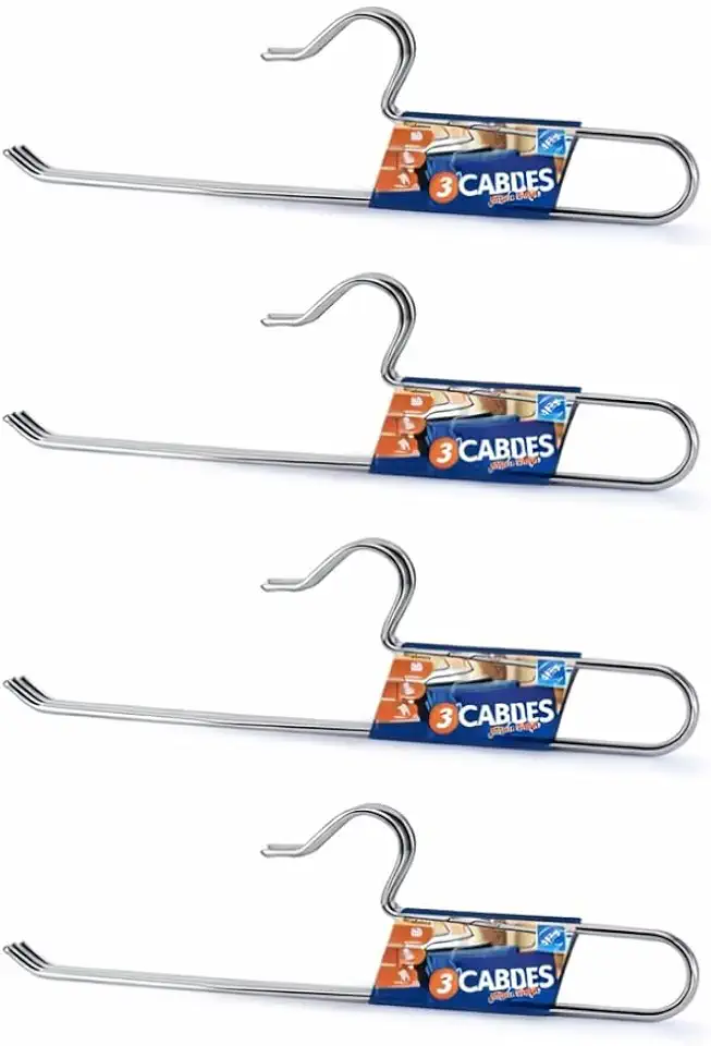 Kit 12 Cabides para Calças Com Gancho - Aço Cromado Resistente - Ideal para Shorts, Bermudas, Calças e Saias - Organize Seu Guarda-Roupa