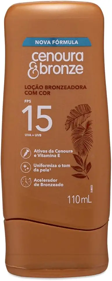 Loção Bronzeadora com Cor FPS 15 Cenoura & Bronze 110ml