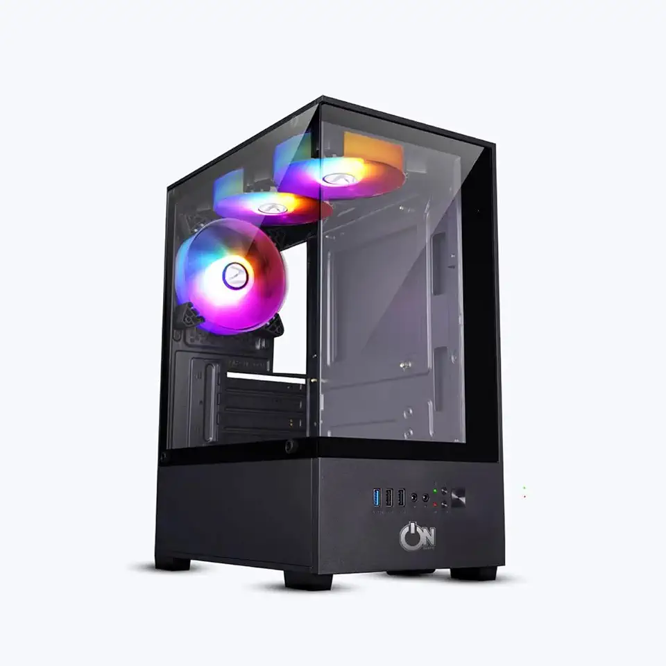 Gabinete Gamer ON Gaming ON-ARMD-X3L, Micro Atx, Lateral de Vidro Temperado, 3x Fans, Preto - ONAEMD00143
