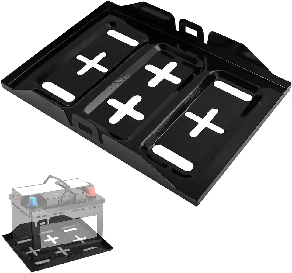 Bandeja de retenção de bateria, suporte de bandeja de bateria de carro de metal resistente à corrosão de 28 cm, suporte de montagem de baterias, suporte de armazenamento de baterias para