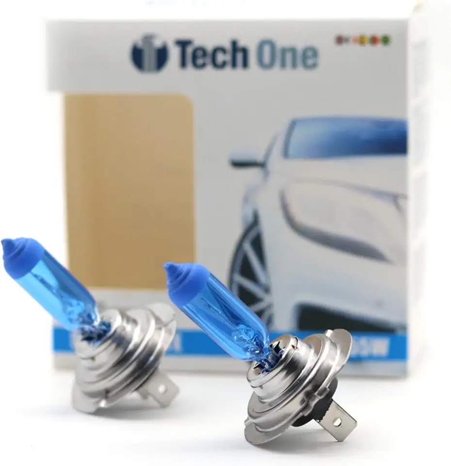PAR LAMPADAS SUPER BRANCAS H7 8500K 55W TECH ONE