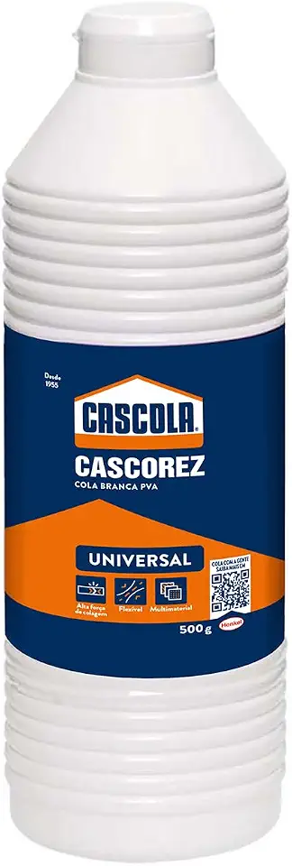 Cascola Cascorez Universal, Cola branca extra forte de fácil aplicação, Cola de PVA com secagem transparente, Cascorez Universal para colagens de alto desempenho, 1x0,5kg