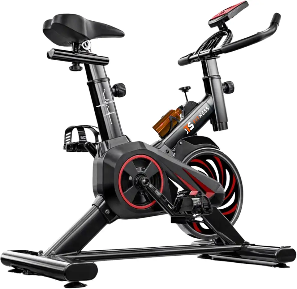 Bicicleta Ergométrica Fitness Para Cardio E Musculação Academia Com Base Cor Preto E Vermelho Marca Its 8kg Inercia