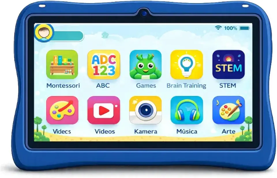 BE PLACE KIDS Tablet Infantil Android 13 128GB 8GB RAM Controle Parental