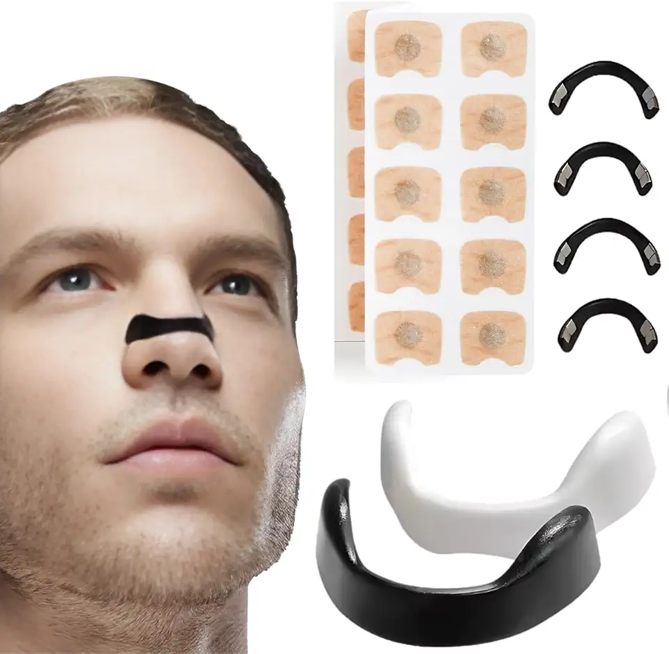 Dilatador Nasal Magnético - Aumente a Entrada de Oxigênio, Reduza o Ronco, Melhore a Qualidade do Sono - Resistente ao Suor, Seguro para a Pele - Solução Extra Forte para Ronco (Preto)