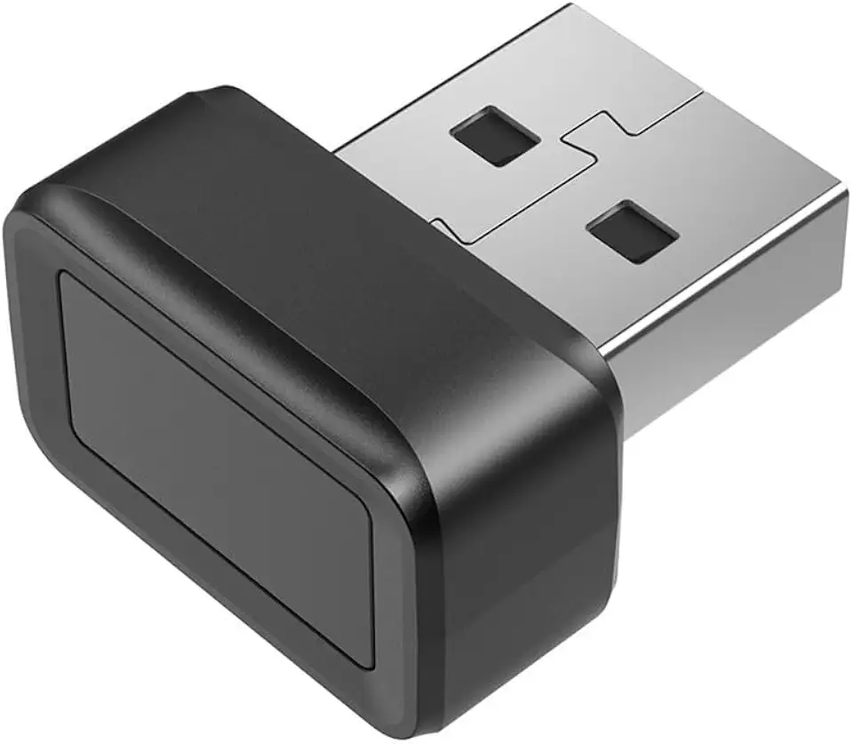 Leitor de impressão digital USB Scanner biométrico com reconhecimento de toque de 360 graus e rápido de 0,5s para acesso seguro a dados em PC, laptop, computador, desktop, preto
