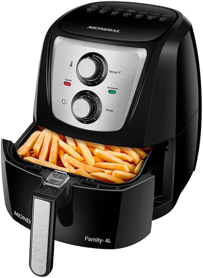 Fritadeira Sem Óleo Air Fryer 4L, Mondial, Preto/Inox, 1500W, 110V - AFN-40-TBI