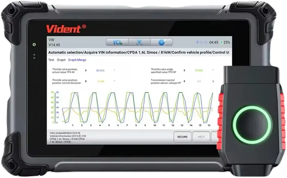 Scanner Automotivo Vident 800 Pro BT Original Profissional com Tablet, Diagnóstico OBD2, Gráficos em Tempo Real, Leitura VIN Automática