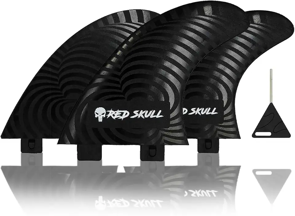Jogo de Quilhas Triquilha Encaixe Padrão FCS1 - M3 e M5 Fibra de Vidro e Nylon - Kit 3 Peças para Surf Shortboard e Funboard - Mais Velocidade e Controle