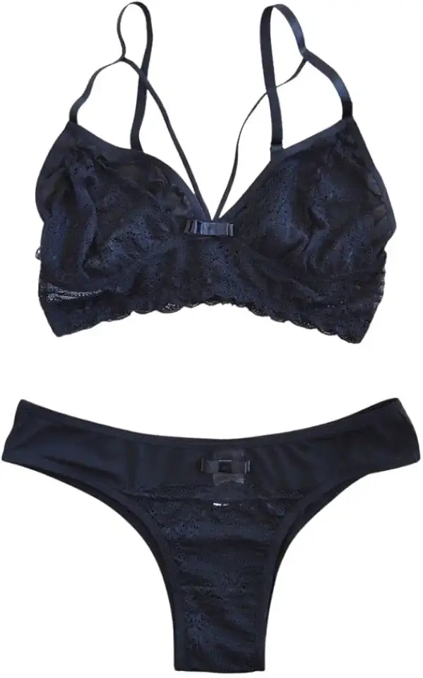 Conjunto Tirinhas Sutiã Sem Bojo Sem Aro Com Tule Renda E Strappy Bra