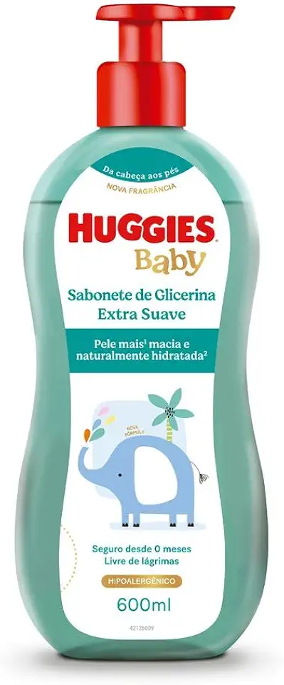 Sabonete Líquido de Glicerina Huggies Extra Suave 600 ml