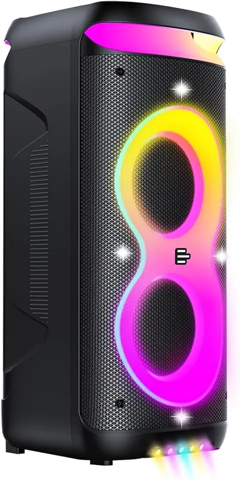 Caixa de Som Bluetooth PULSEBOX 3 1400W TWS Karaoke LED Preto - SP511