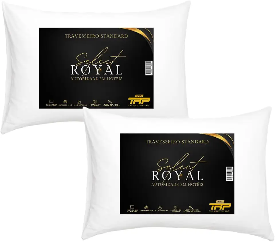 Kit 2 Travesseiros TRP Imports Select Royal Toque de Plumas Antialérgico Linha Hotel