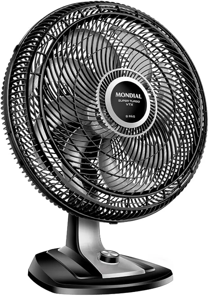 MONDIAL Ventilador 50cm Super Turbo 8 Pás, Preto/Prata, 150W, 220V - VTX-50-8P