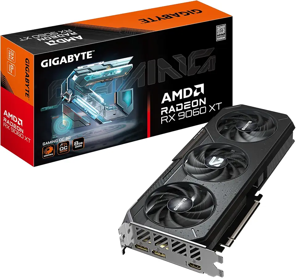 Placa de Video Gigabyte RX 9060 XT Gaming OC, 8gb GDDR6 - GV-R9060XTGAMING OC-8GD