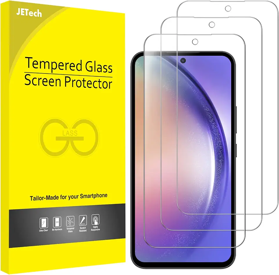 JETech Película de Vidro Temperado para Samsung Galaxy A54 6,4 Polegadas, 9H Protetor de Tela, Resistente a Arranhões, HD Claro, Pacote com 3