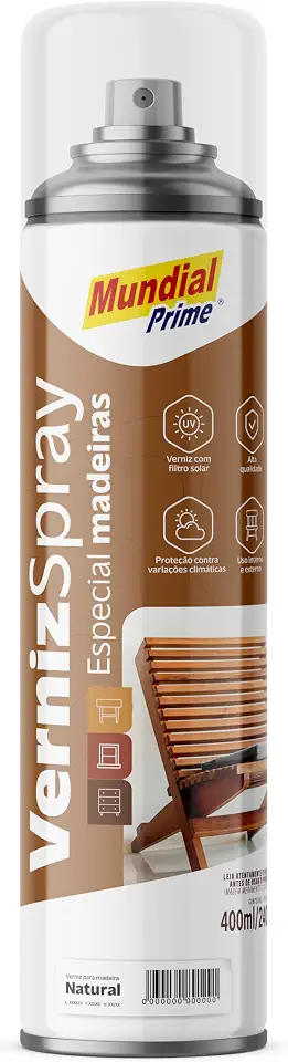Verniz Spray Especial Madeira 400 ml, MUNDIAL PRIME, Natural, AE0100158