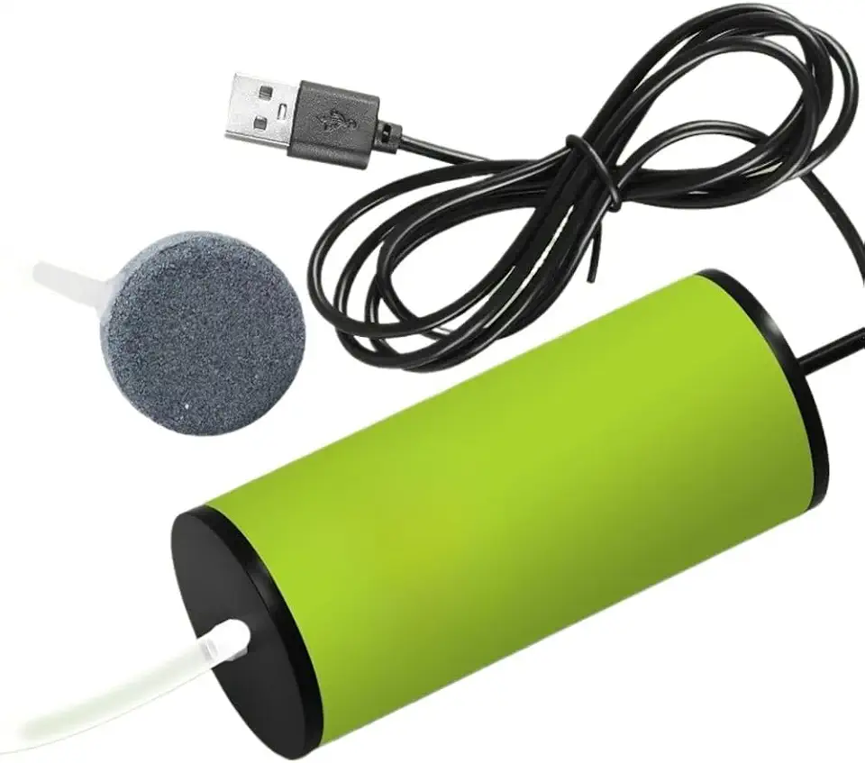 Bomba de Ar, Oxigênio para Aquário Super Silenciosa com Filtro Submerso e USB - Bomba Aquário com Oxigenador Profissional e Filtragem