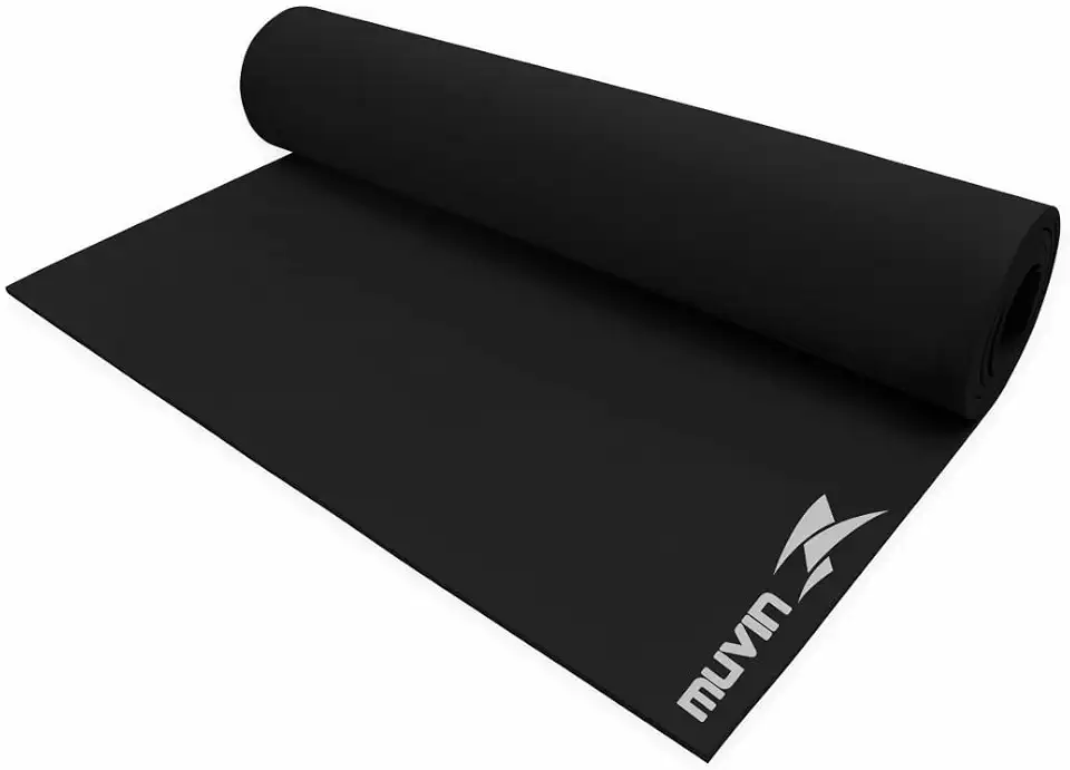 Tapete para Yoga em EVA Muvin Light - Tamanho 180cm x 50cm x 0,4cm - Indicado para iniciantes - Pilates, Estúdio Yoga, Ginástica e Treino (Preto)