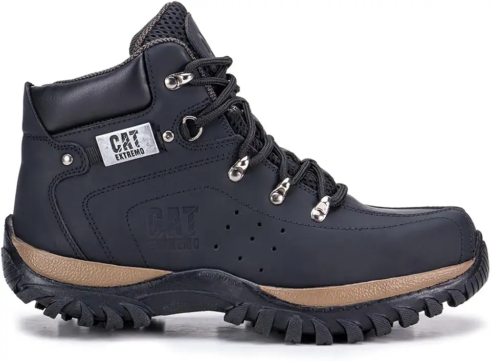 Coturno CATEXTREMO Com C.A, Bota Segurança Couro Legítimo, Palmilhas Gel