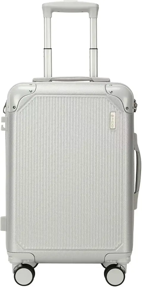 Mala Bordo 10kg Bagagem de Mão Expansivel Padrão ANAC com 4 Rodas duplas 360° Cadeado AntiFurto Mala de Viagem Alça Lateral com Divisória, Leve Resistente (prata) (PRATA)