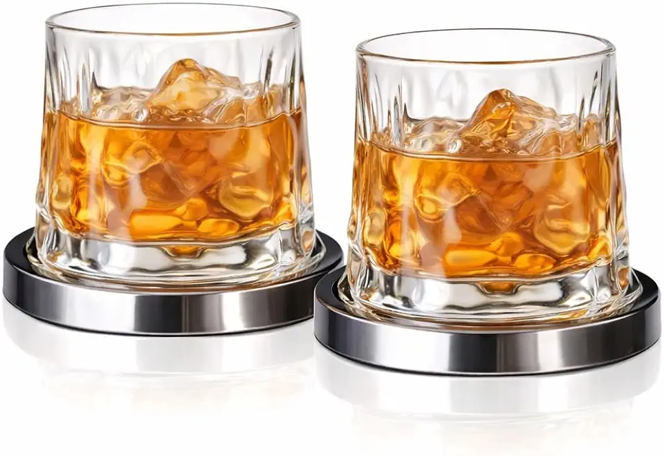 Kit 2 Copos Whisky com Base Sofisticada 170ml Cristal Transparente Premium Vidro Reforçado Drinks Luxo